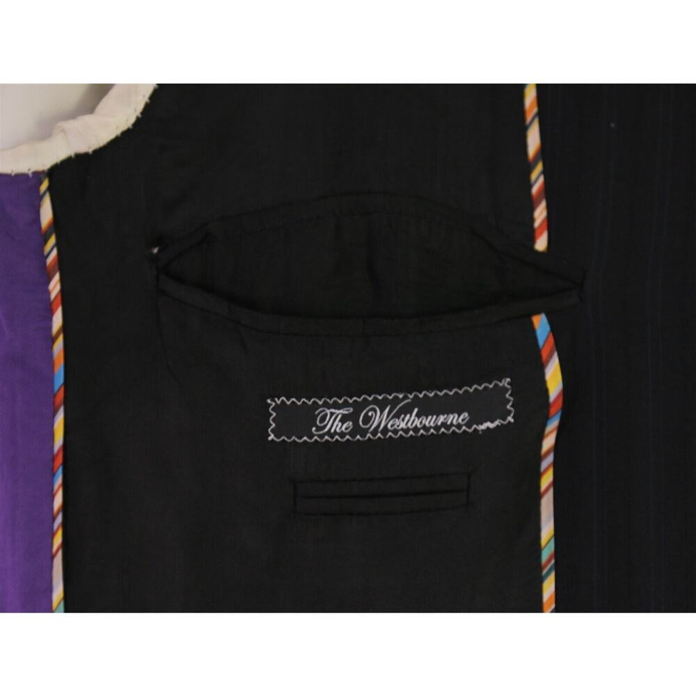 Paul Smith The Westbourne Black Textured Tonestripe 3-Btn Slim Fit Wool Suit 38R - Picture 10 of 12
